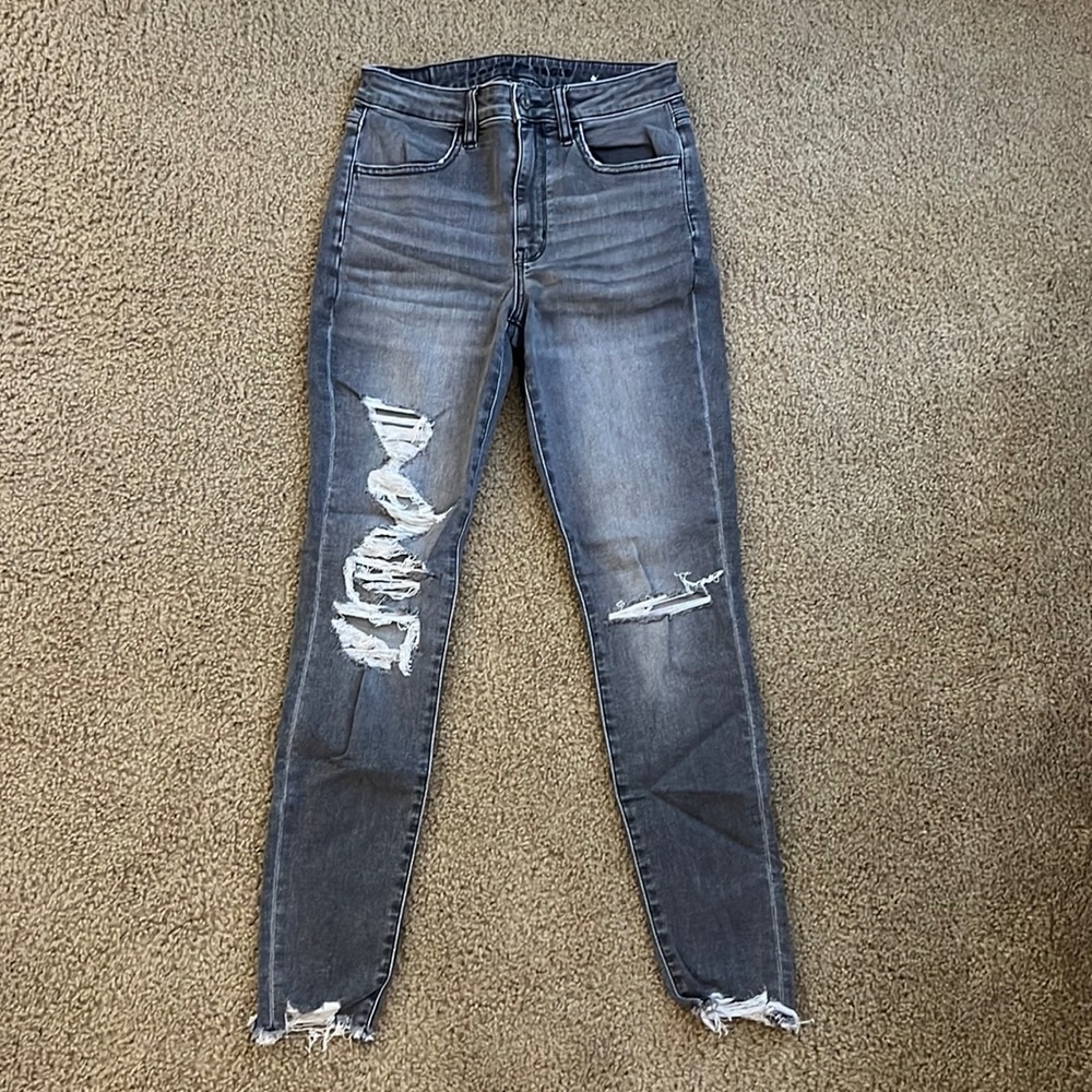 American Eagle Next Level Low-Rise Jegging Gray Size 6
